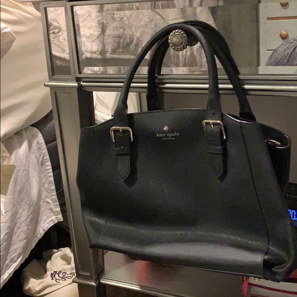 Black Kate Spade leather hand bag/ purse